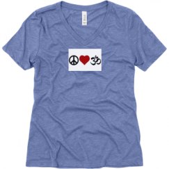 Ladies Relaxed Fit Super Soft Triblend V-Neck Tee