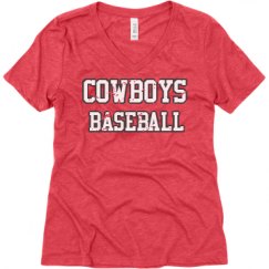Ladies Relaxed Fit Super Soft Triblend V-Neck Tee