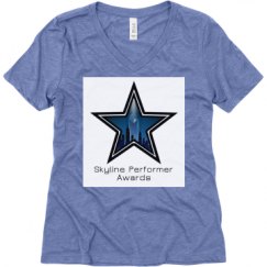 Ladies Relaxed Fit Super Soft Triblend V-Neck Tee