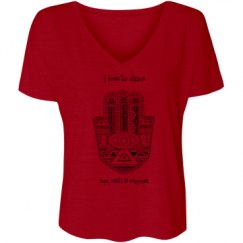 Ladies Flowy Slouchy V-Neck Tee