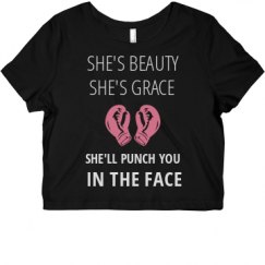 Ladies Slim Fit Crop Top Tee