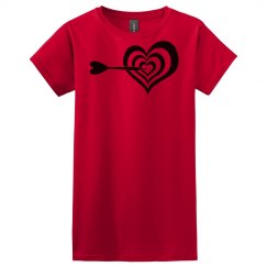 heart bulls eye tee