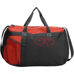 red heart duffel bag