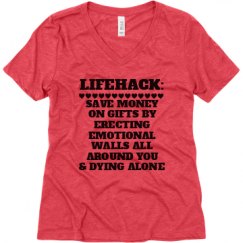 Ladies Relaxed Fit Super Soft Triblend V-Neck Tee