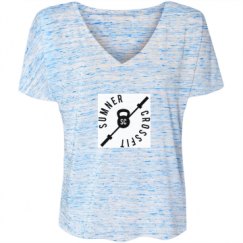 Ladies Flowy Slouchy V-Neck Tee