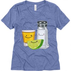 Ladies Relaxed Fit Super Soft Triblend V-Neck Tee