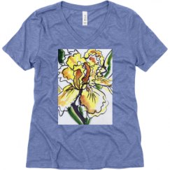 Ladies Relaxed Fit Super Soft Triblend V-Neck Tee