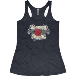 Run Like A Girl Red Rose Tattoo