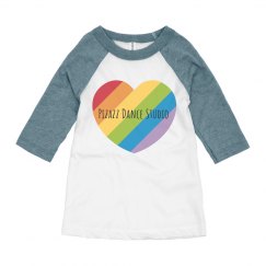 3/4 rainbow heart youth