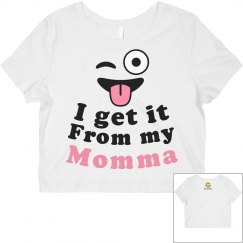 Get it From My Momma Crop-Pink