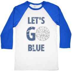 Let's Go Blue cheerleading tee