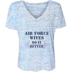 Ladies Flowy Slouchy V-Neck Tee