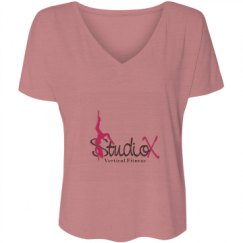 Ladies Flowy Slouchy V-Neck Tee