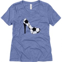 Ladies Relaxed Fit Super Soft Triblend V-Neck Tee