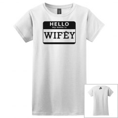 Hello my name is WIFEY, with interlocking rings on back