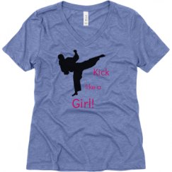 Ladies Relaxed Fit Super Soft Triblend V-Neck Tee