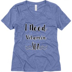 Ladies Relaxed Fit Super Soft Triblend V-Neck Tee