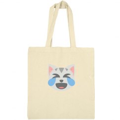 Cat Face with Tears of Joy Tote Bag 