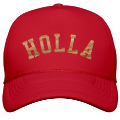HOLLA Gold Metallic Text