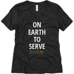 Ladies Relaxed Fit Super Soft Triblend V-Neck Tee