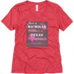 Ladies Relaxed Fit Super Soft Triblend V-Neck Tee