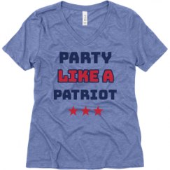 Ladies Relaxed Fit Super Soft Triblend V-Neck Tee