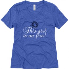 Ladies Relaxed Fit Super Soft Triblend V-Neck Tee