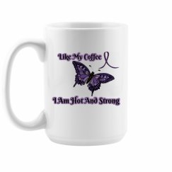 Hot and Strong Fibromyalgia Butterfly Travel Mug