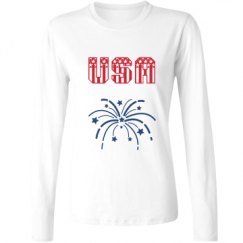 Ladies Relaxed Fit Basic Long Sleeve Tee