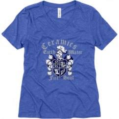 Ladies Relaxed Fit Super Soft Triblend V-Neck Tee