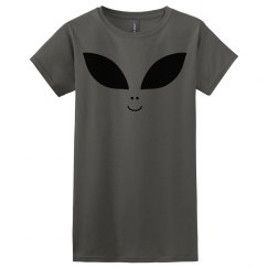 Alien face women's purple t shirt. 