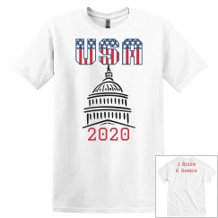 White tee w/democratic people graphic 