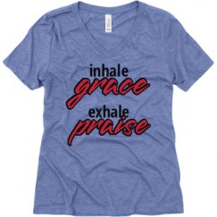 Ladies Relaxed Fit Super Soft Triblend V-Neck Tee