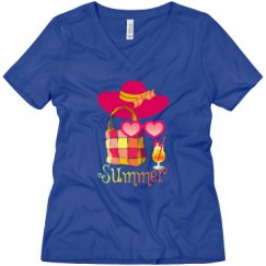 Ladies Relaxed Fit V-Neck Tee