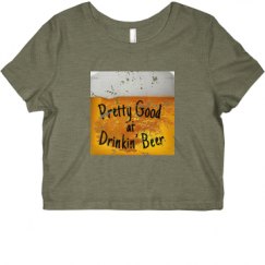 Ladies Slim Fit Crop Top Tee