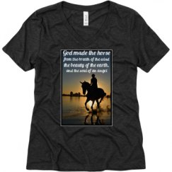 Ladies Relaxed Fit Super Soft Triblend V-Neck Tee