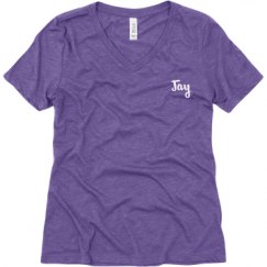 Ladies Relaxed Fit Super Soft Triblend V-Neck Tee