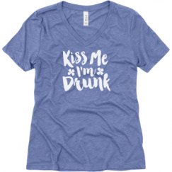 Ladies Relaxed Fit Super Soft Triblend V-Neck Tee