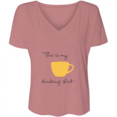 Ladies Flowy Slouchy V-Neck Tee