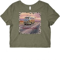 Ladies Slim Fit Crop Top Tee