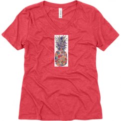 Ladies Relaxed Fit Super Soft Triblend V-Neck Tee