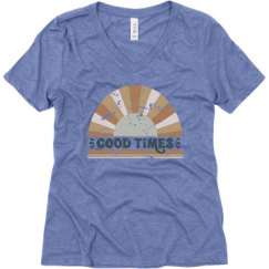Ladies Relaxed Fit Super Soft Triblend V-Neck Tee