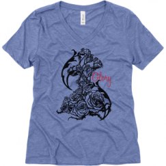 Ladies Relaxed Fit Super Soft Triblend V-Neck Tee