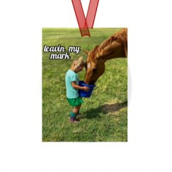 Metal Oval Christmas Ornament