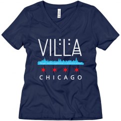 LADIES RELAXED FIT V-NECK Villa Skyline TEE
