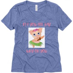 Ladies Relaxed Fit Super Soft Triblend V-Neck Tee