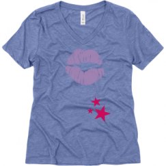 Ladies Relaxed Fit Super Soft Triblend V-Neck Tee