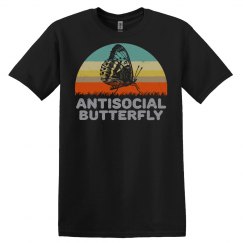 Antisocial Butterfly Funny Antisocial Butterfly Design