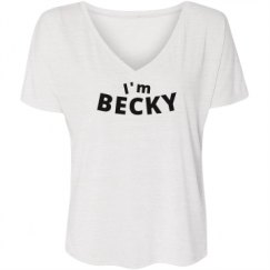 Ladies Flowy Slouchy V-Neck Tee