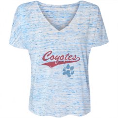 Ladies Flowy Slouchy V-Neck Tee